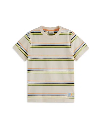 Scotch & Soda Boys' Relaxed Fit Striped Tee - Big Kid In Multi