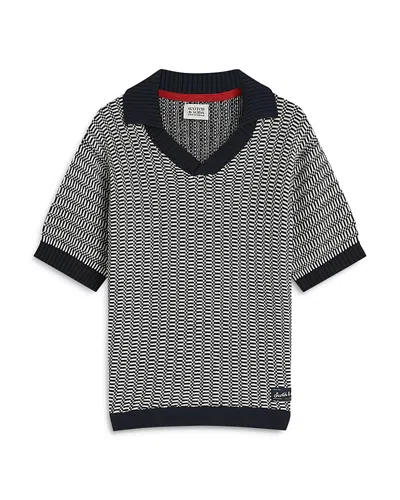 Scotch & Soda Boys' Relaxed Knit Polo - Little Kid, Big Kid In Animal Print