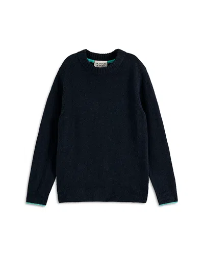 Scotch & Soda Boys' Soft Knit Sweater - Big Kid In Blue