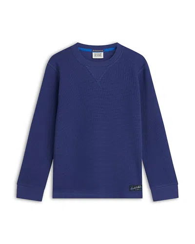 Scotch & Soda Boys' Waffled Long Sleeved Tee - Little Kid, Big Kid In Blue
