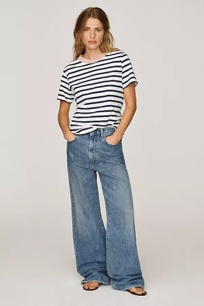 Scotch & Soda Breton Cotton Tee In Blue