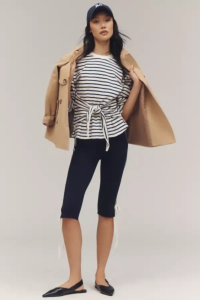 Scotch & Soda Breton Tie-waist Tee In Blue