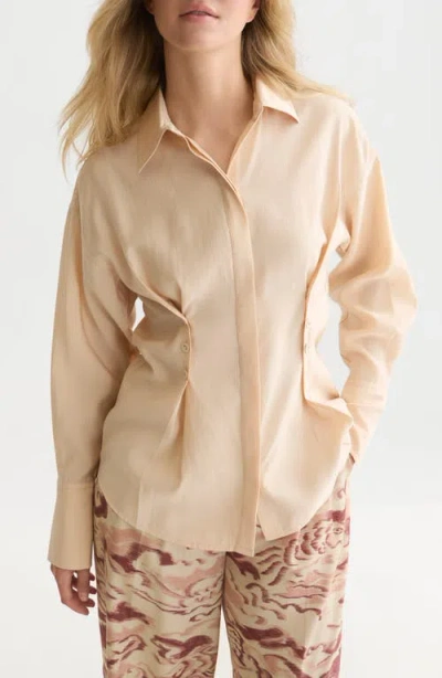 Scotch & Soda Button Waist Shirt In Shifting Sand