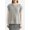 Scotch & Soda Cable Side Tie Sweater Vest In Gray