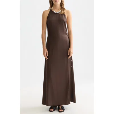 Scotch & Soda Cami Maxi Dress In Brown