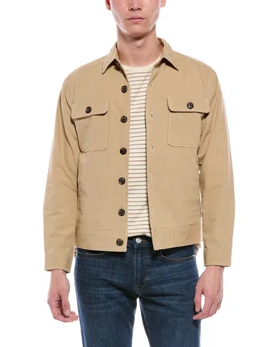 Scotch & Soda Canvas Trucker Jacket In Brown