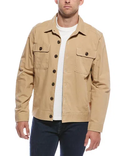 Scotch & Soda Canvas Trucker Jacket In Brown