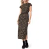 Scotch & Soda Cap Sleeve Midi Dress In Multi