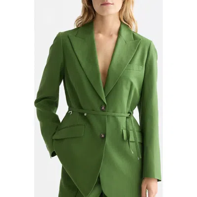 Scotch & Soda Charm Belted Blazer In Green