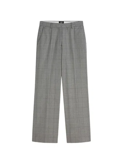 Scotch & Soda Check Tailored Trousers In Gray