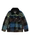 Scotch & Soda Checked Sherpa Jacket In Multi