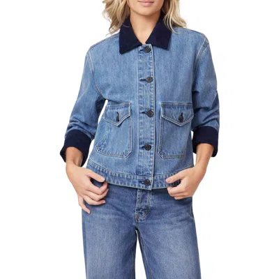 Scotch & Soda Chore Crop Denim Jacket In Blue