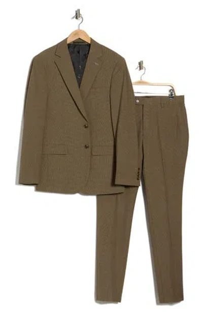 Scotch & Soda Classic Fit Micro Houndstooth Suit In Brown
