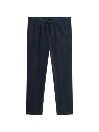 Scotch & Soda Corduroy Drawstring Trousers In Blue