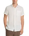 Scotch & Soda Core Regular Fit Short Sleeve Linen Shirt In White
