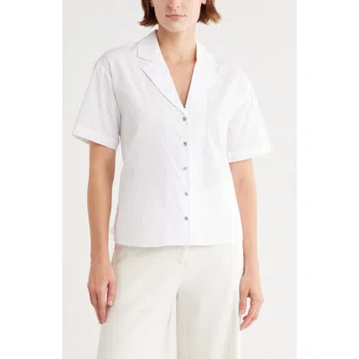 Scotch & Soda Cotton Camp Shirt In White