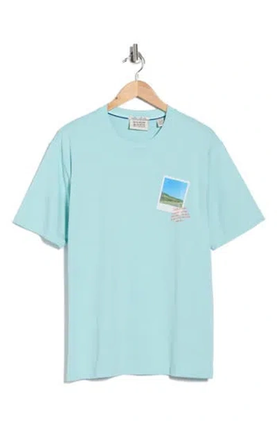Scotch & Soda Cotton Graphic T-shirt In Blue