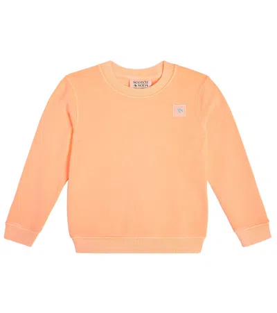 Scotch & Soda Kids' Cotton Jersey Sweatshirt In Orange