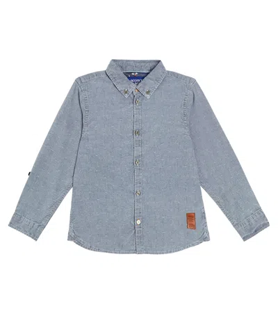 Scotch & Soda Kids' Cotton Shirt In Blue