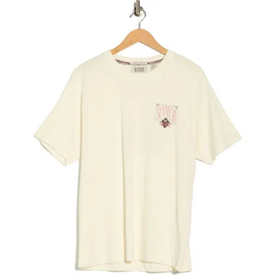 Scotch & Soda Crest Graphic Print T-shirt In Neutral