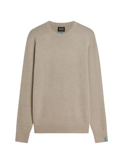 Scotch & Soda Crew-neck Long-sleeve Sweater In Brown