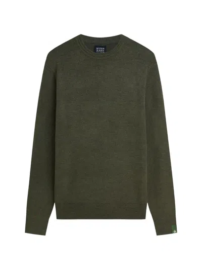 Scotch & Soda Crew-neck Long-sleeve Sweater In Green