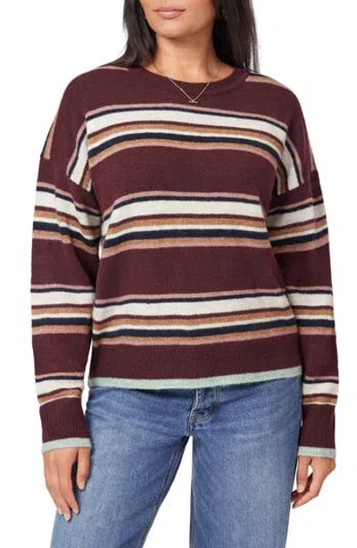 Scotch & Soda Crewneck Pullover Sweater In Burgundy