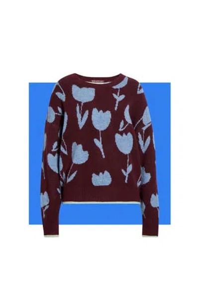 Scotch & Soda Crewneck Pullover Sweater In Burgundy