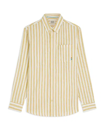 Scotch & Soda Crinkled Button Down Shirt In Yellow