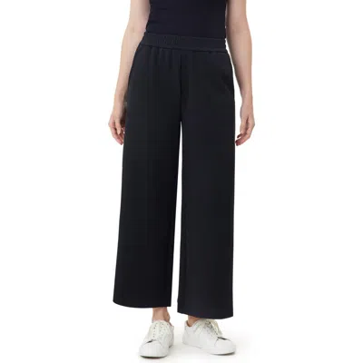 Scotch & Soda Crop Wide Leg Pants In Black