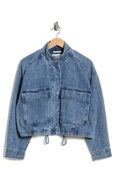 Scotch & Soda Cropped Utility Jacket In Blue