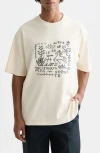 Scotch & Soda Cross-stitched Artwork Cotton T-shirt In Yellow