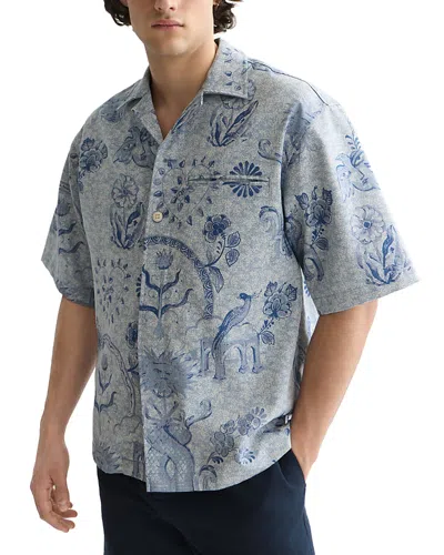 Scotch & Soda Delfts Blau Jacquard Graphic Shirt In Multi