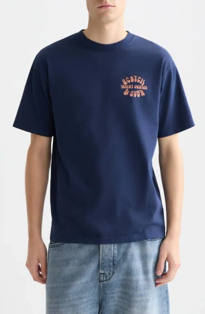 Scotch & Soda Desert Solstice Relaxed Fit Graphic T-shirt In Brown