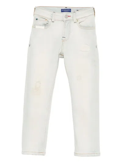 Scotch & Soda Kids' Distressed Jeans In Green