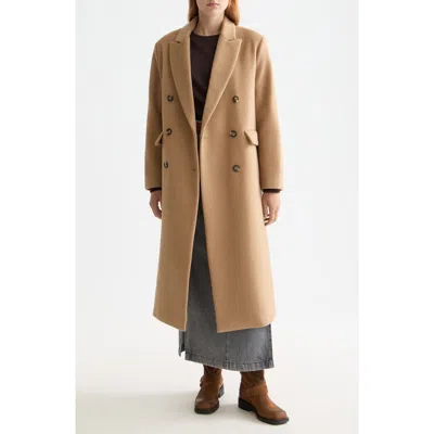 Scotch & Soda Double Breasted Coat In Brown