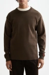 Scotch & Soda Double Face Wool & Cotton Sweater In Brown