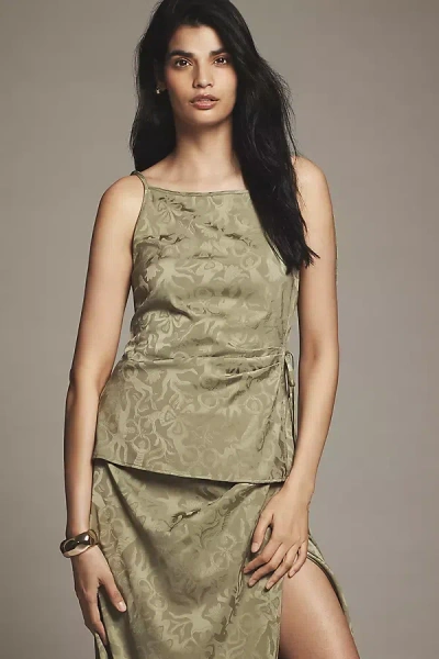 Scotch & Soda Draped Wrap Top In Green
