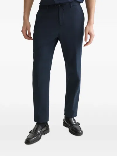 Scotch & Soda Drawstring Tailored Trousers In Blue