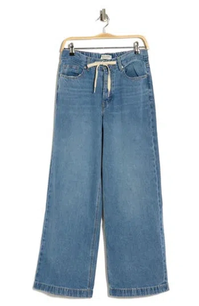 Scotch & Soda Drawstring Wide Leg Jeans In Blue