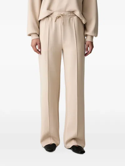 Scotch & Soda Drawstring-waist Pintuck-detail Track Pants In Neutrals
