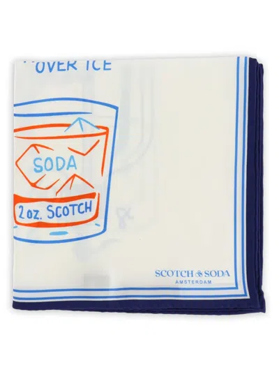 Scotch & Soda Drinks Pocket Square In White