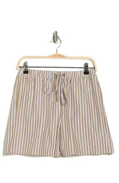 Scotch & Soda Easy Stripe Drawstring Shorts In Green