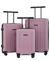 Scotch & Soda Eindhoven 3-pc. Wing-on Rolling Hardside Luggage Set In Pink