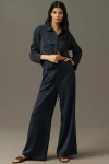 Scotch & Soda Eleni High-rise Wide-leg Pants In Blue