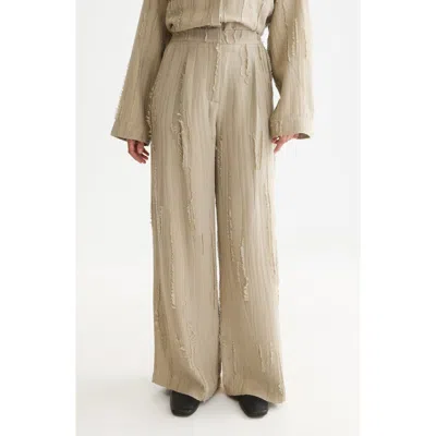 Scotch & Soda Eleni High Waist Wide Leg Fil Coupé Pants In Neutral