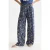 Scotch & Soda Eleni Print High Waist Wide Leg Pants In Blue
