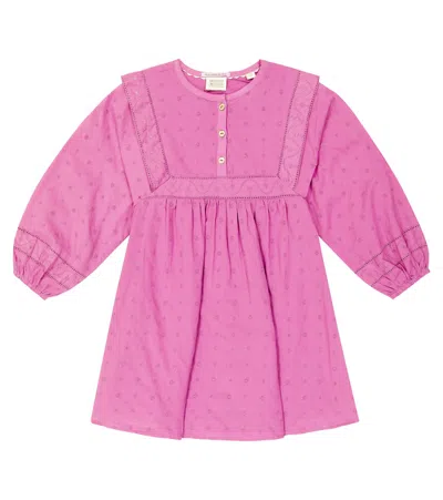 Scotch & Soda Kids' Embroidered Cotton Dress In Purple