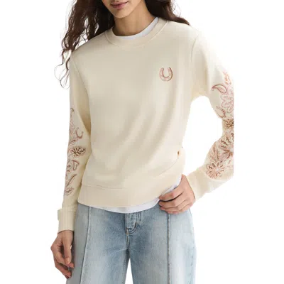 Scotch & Soda Embroidered Cotton Graphic Sweatshirt In Multi