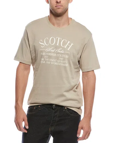 Scotch & Soda Embroidered Graphic T-shirt In Multi